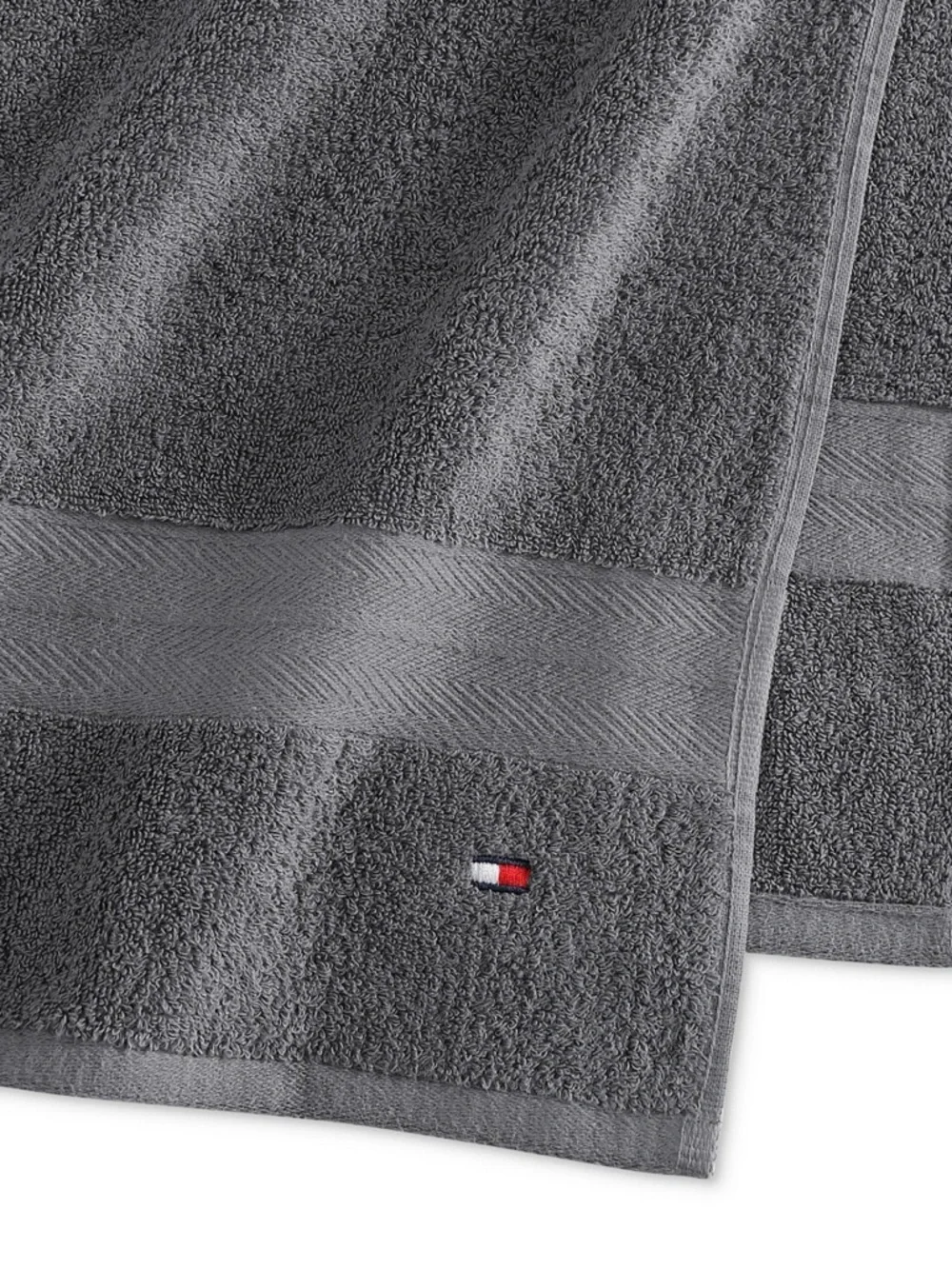 Tommy Hilfiger Gray Luxury Cotton Bath Towel